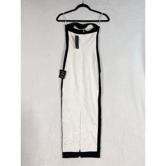 Lulus Impressive Edge White Color Block Strapless Midi Dress Size XS NWT - Picture 6 of 9